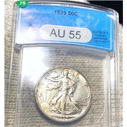 1939 Walking Half Dollar ANACS - AU55