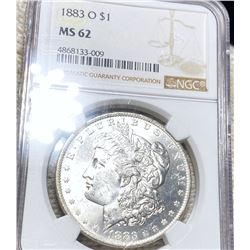 1883-O Morgan Silver Dollar NGC - MS62
