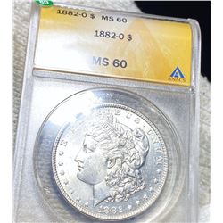 1882-O Morgan Silver Dollar ANACS - MS60