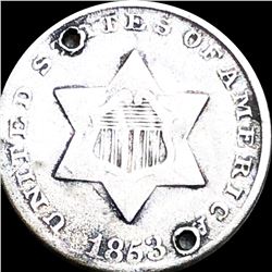 1853 Three Cent Silver LIGHTLY CIRCULATED