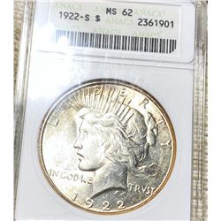 1922-S Silver Peace Dollar ANACS - MS62