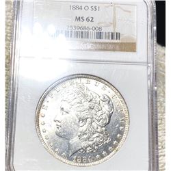 1884-O Morgan Silver Dollar NGC - MS62