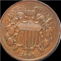 1864 Two Cent Piece ABOUT UNCIRCULATED