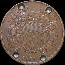 1865 Two Cent Piece ABOUT UNCIRCULATED