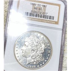 1884-CC Morgan Silver Dollar NGC - MS61