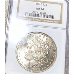 1880-S Morgan Silver Dollar NGC - MS62
