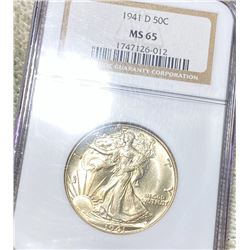 1941-D Walking Half Dollar NGC - MS65