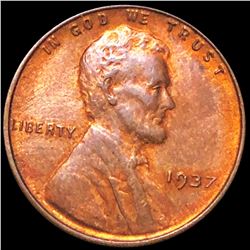 1937 Lincoln Wheat Penny LIGHTLY CIRCULATED