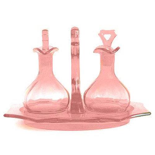Cambridge Glass Pink Oil Vinegar Cruet Set 908610 - 