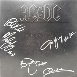 Signed AC/DC Back in Black Album Cover