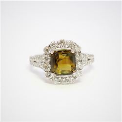 3.14ct Alexandrite 14K White Gold Ring 4.21gm