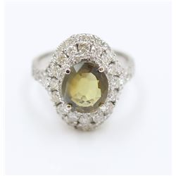 GIA 2.70ct Alexandrite 14K White Gold Ring