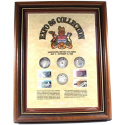 *Expo 86 British Columbia Collection in Wooden Frame. This Set features 4x .999 Fine Silver Medallio