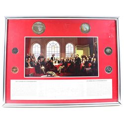 *1867-1967 Canada Confederation Centennial 6-coin Set in Metal Frame. Features 'The Fathers of Confe