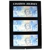 Image 1 : *2003 Journey Series $5 4-Digit RADAR Serial Number Banknote Set in Hard Plastic Holder Featuring th