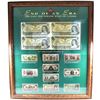 Image 1 : *The End of an Era - The Last One Dollar Bills of Canada Set in Wooden Frame Featuring an Uncut Bloc