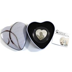 2013 Republic of Cameroon "Heart of Love" 1000 Franc Sterling Silver Coin Encapsulated in Deluxe Hea