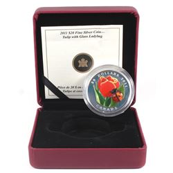 2011 Canada $20 Tulip with Venetian Glass Ladybug Fine Silver Coin (missing outer sleeve & COA light