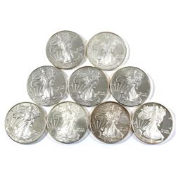 2005-2018 USA 1oz .999 Fine Silver Eagles -2005 (Proof), 2009, 2010-2015 & 2018 (most coins are tone