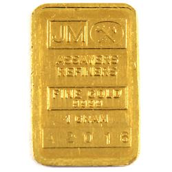 1 Gram Johnson Matthey .9999 Fine Gold Bar (TAX Exempt).