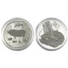 Image 1 : 2019 Australia Year of the Pig & 2020 Year of the Mouse 1oz .9999 Fine Silver Coins (Pig capsule is 