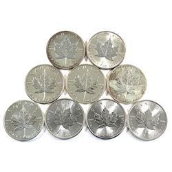 2002-2018 Canada 1oz .9999 Fine Silver Maple Leafs - 2002, 2003, 2008, 2009, 2011, 2013, 2014, 2016