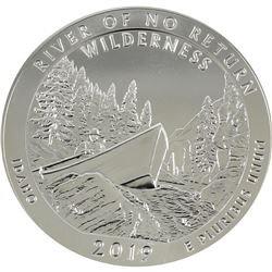 2019 Idaho 5oz .999 Fine Silver River of No Return Commemorative US Quarter Dollar (lightly scratche