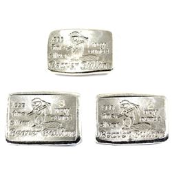 1oz, 2oz & 3oz Beaver Bullion .999 Fine Silver Bars. 3pcs (TAX Exempt)