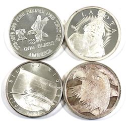 Lot of American Themed 1oz .999 Fine Silver Rounds (scratched or toned). 4pcs (TAX Exempt)