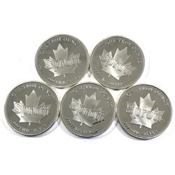 1oz Sprott Canada .999 Fine Silver Rounds (lightly scratched). 5pcs (TAX Exempt)