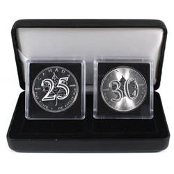 2013 & 2018 Canada 25th & 30th Anniversary of the SML 1oz .9999 Fine Silver Maple Leafs Encapsulated