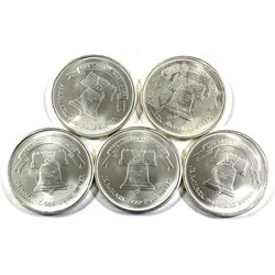 1oz A-Mark Liberty Silver .999 Fine Silver Rounds (toned). 5pcs (TAX Exempt)