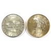 Image 1 : Pair of Vintage 1981 & 1989 1oz Silver Trade Unit .999 Fine Silver Rounds with Different Designs. 2p