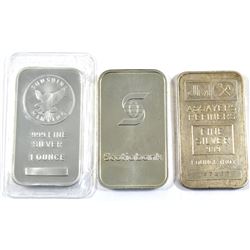 1oz Scotiabank, Johnson Matthey & Sunshine Mint .999 Fine Silver Bars (Scotiabank & JM bars are tone