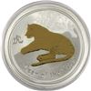 Image 1 : 2010 Australia 1oz Gilded Year of the Tiger .999 Fine Silver Coin (capsule lightly scratched). TAX E