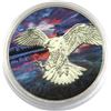 Image 1 : 2014 Canada 1oz Coloured Peregrine Falcon .9999 Fine Silver Coin (some toning on back of coin). TAX 