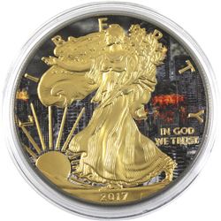 2017 USA 1oz Coloured & Gilded .999 Fine Silver Eagle (TAX Exempt).