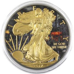 2017 USA 1oz Coloured & Gilded .999 Fine Silver Eagle (TAX Exempt).