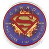 Image 1 : 2016 Canada 1oz Coloured & Gilded Superman Shield .9999 Fine Silver Coin (TAX Exempt).