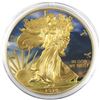 Image 1 : 2014 USA 1oz Coloured & Gilded .999 Fine Silver Eagle (TAX Exempt).