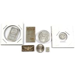 Lot of Fractional .999 Fine Silver of Different Sizes from Various Companies - 2x 1 Gram, 2x 5 Gram,