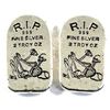Image 1 : 2oz Monarch Precious Metals Tombstone Skeleton .999 Silver with 2 Drawstring Pouches. Limited mintag