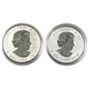 Image 2 : 2016 Monkey & 2017 Moose Canada 1oz Privy Mark .9999 Fine Silver Maple Leafs (lightly toned). 2pcs (