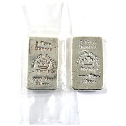3oz Monarch Precious Metals .999 Fine Silver Poured Bar (TAX Exempt).2pcs