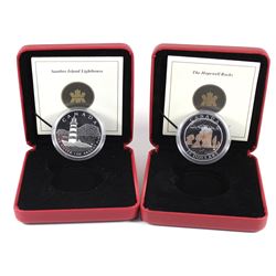 2014 Canada $20 Hopewell Rocks & Sambro Island Lighthouse Fine Silver Coins (TAX Exempt). Missing ou