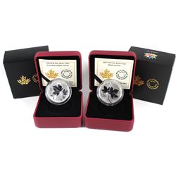 2016 & 2017 $10 Canadian Maple Leaves Fine Silver Coins (TAX Exempt). 2pcs.