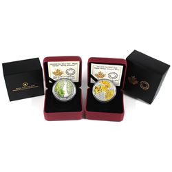 2014 Canada $20 Maple Canopy Spring Splendor & Autumn Allure Fine Silver Coins (TAX Exempt). 2pcs.