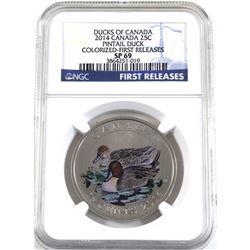 2014 Canada 25-cent Ducks of Canada - Pintail Duck NGC Certified SP-69