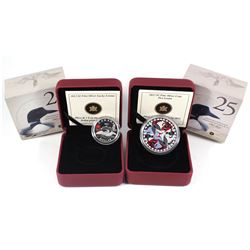 2012 Canada $1 Artistic Two Loons & Lucky Loonie Fine Silver Coins (TAX Exempt). 2pcs.