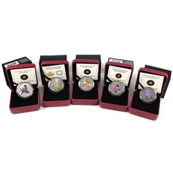 2012-2014 Canada 25-cent Coloured Commemorative Coin Collection. You will receive 2012 Aster and Bum